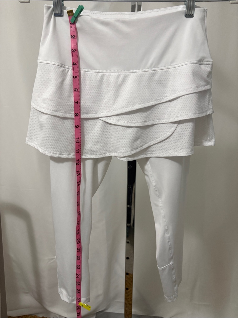 Lucky In Love-White Skirted Leggings - Layered Pickleball Tennis Skort Style - Picture 8 of 11